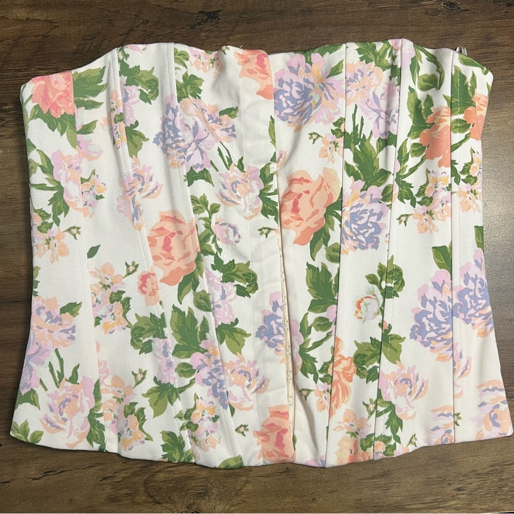 Zara Strapless Floral Corset Top